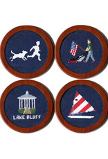 Smather's & Branson Lake Bluff Needlepoint Coaster Set