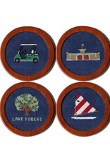 Smather's & Branson Lake Forest Needlepoint Coaster Set