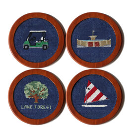 Smather's & Branson Lake Forest Needlepoint Coaster Set