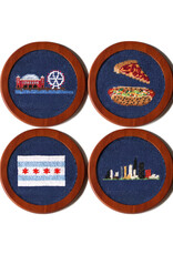 Smather's & Branson Chicago Needlepoint Coaster Set