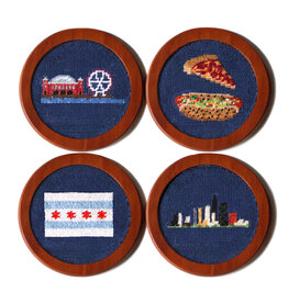 Smather's & Branson Chicago Needlepoint Coaster Set