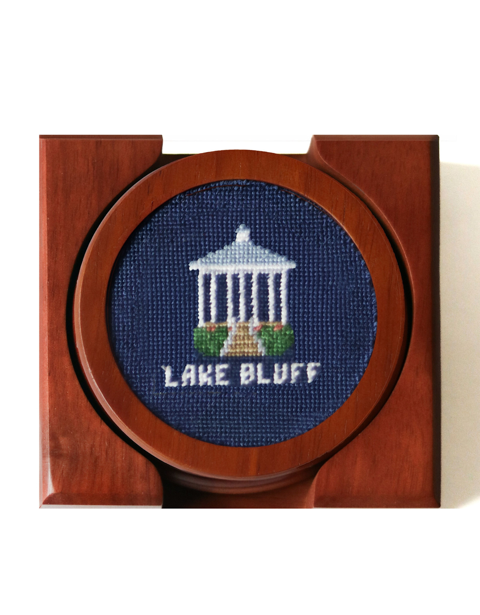 Smather's & Branson Lake Bluff Needlepoint Coaster Set