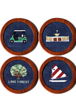 Smather's & Branson Lake Forest Needlepoint Coaster Set