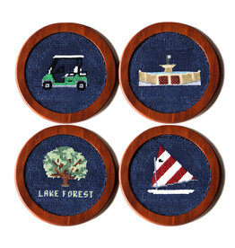 Smather's & Branson Lake Forest Needlepoint Coaster Set