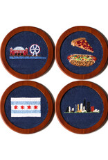 Smather's & Branson Chicago Needlepoint Coaster Set