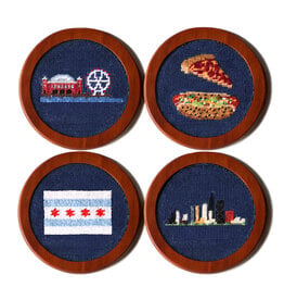 Smather's & Branson Chicago Needlepoint Coaster Set