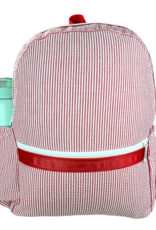 Mint Medium Backpack Red Seersucker w/pockets