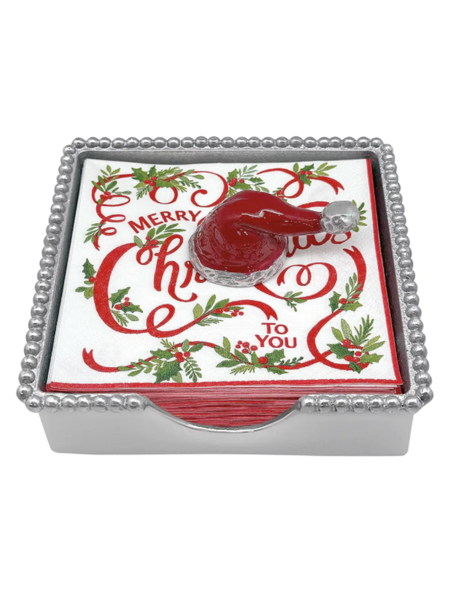 Mariposa Red Santa Hat Napkin Box