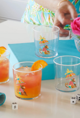Mariposa Monkeys & Parasols Suite of 4 Dble Old Fashions