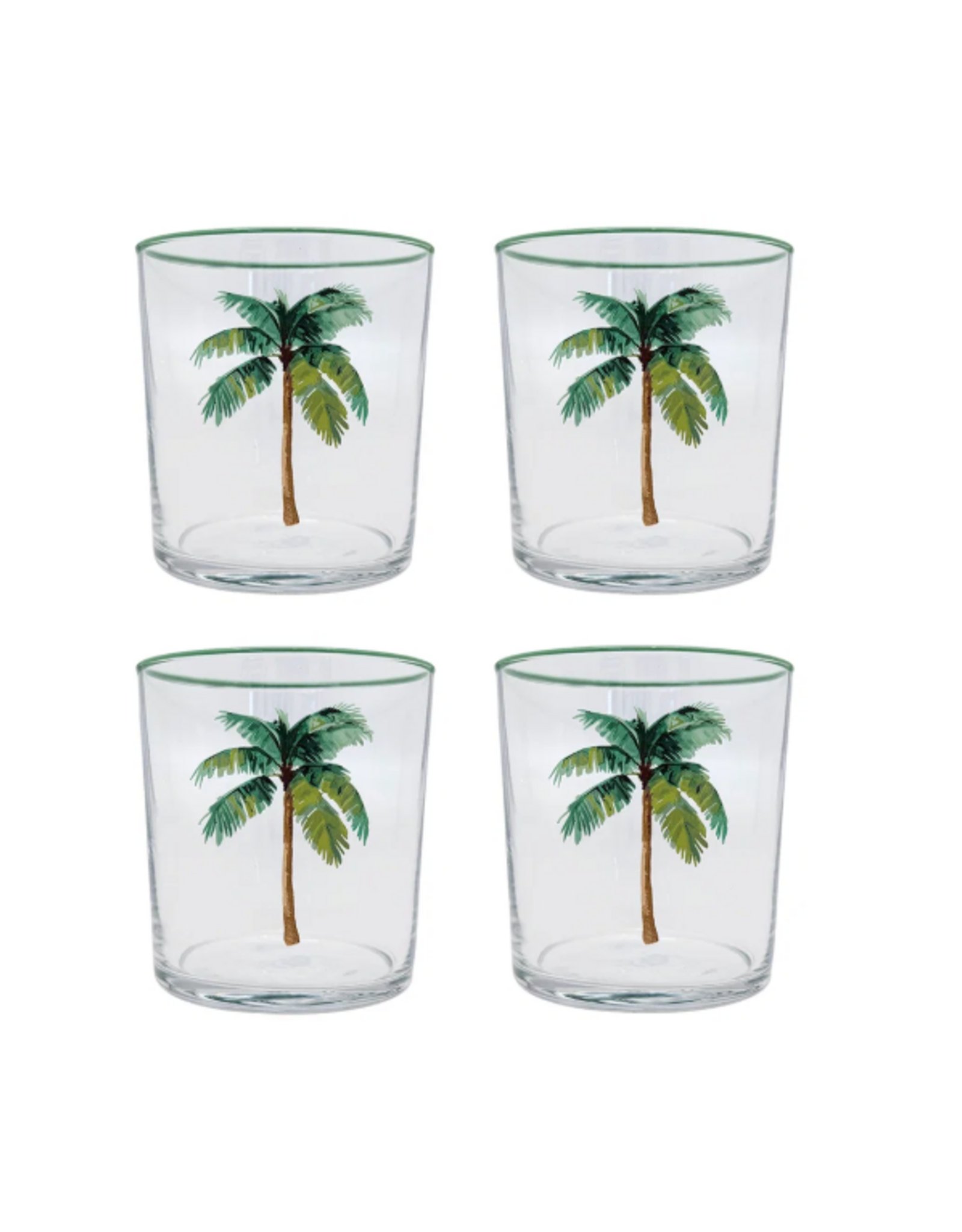Mariposa Palm Trees Suite of 4 Dble Old Fashions