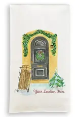 French Graffiti Winter Door Lake Forest Towel