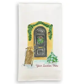 French Graffiti Winter Door Lake Forest Towel