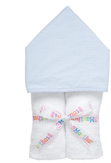 Three Marthas Everykid Towel Blue Small Check