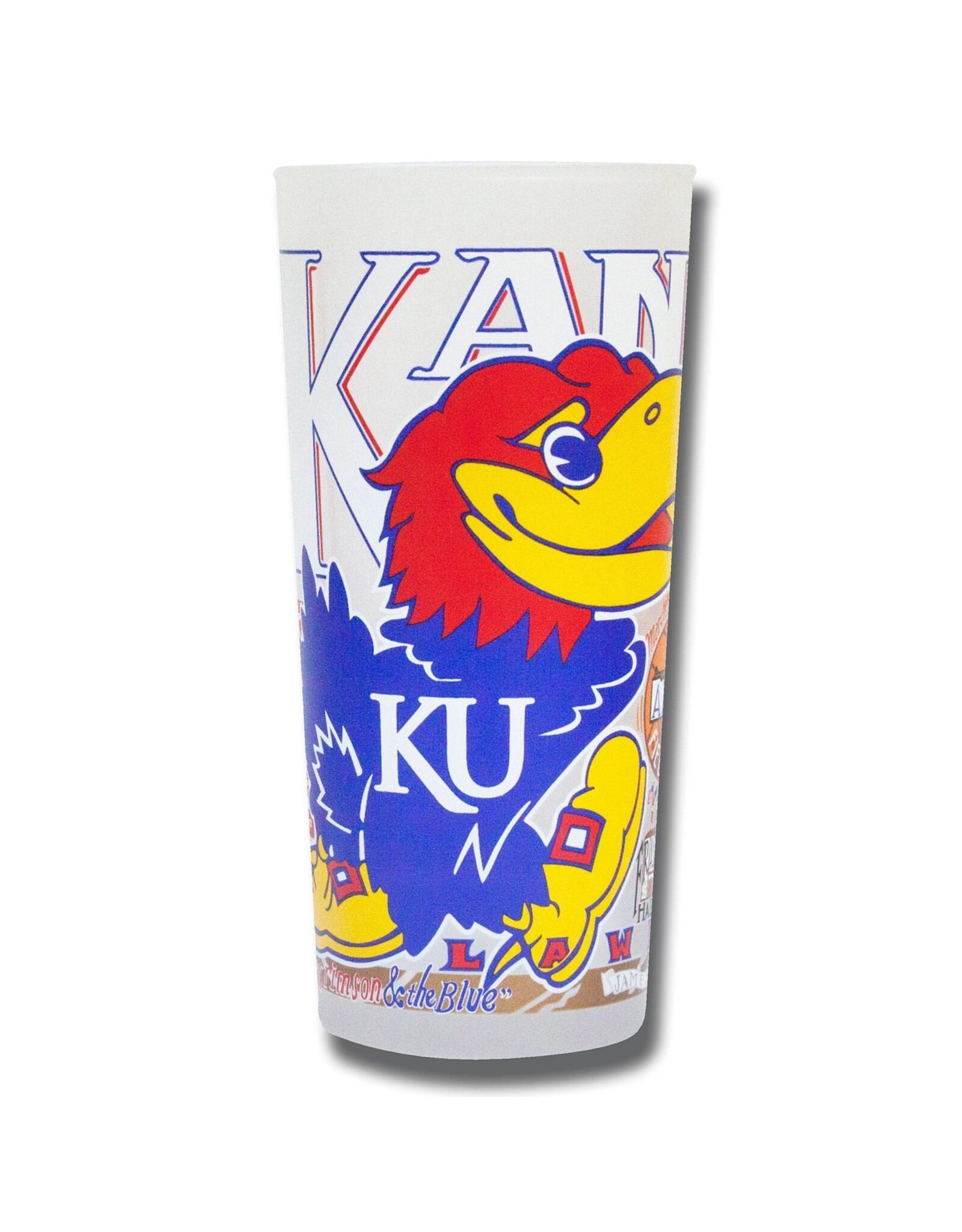 Catstudio University of Kansas Collegiate Drinking Glasses - Set of 2