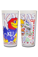 Catstudio University of Kansas Collegiate Drinking Glasses - Set of 2