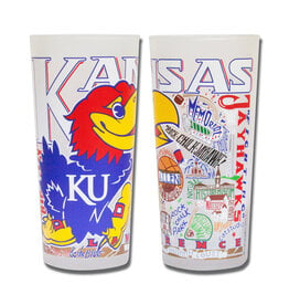 Catstudio University of Kansas Collegiate Drinking Glasses - Set of 2