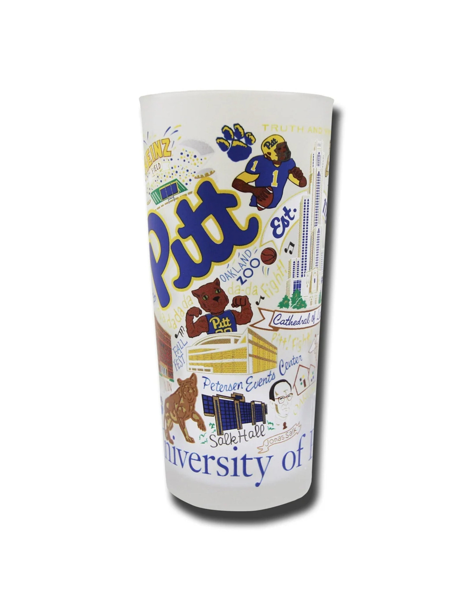 Catstudio University of Pittsburgh Collegiate Drinking Glasses - Set of 2