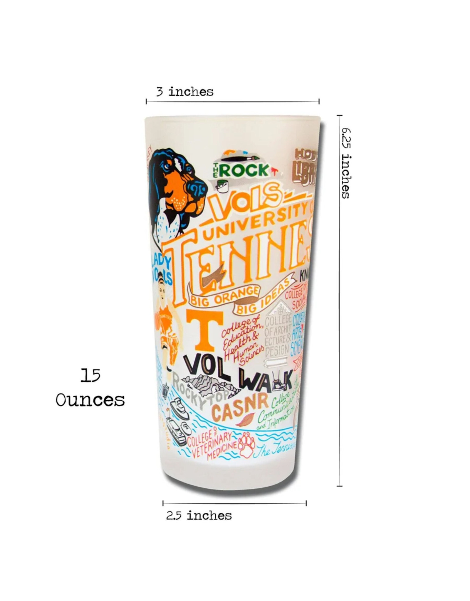 Catstudio University of Tennessee Collegiate Drinking Glasses - Set of 2