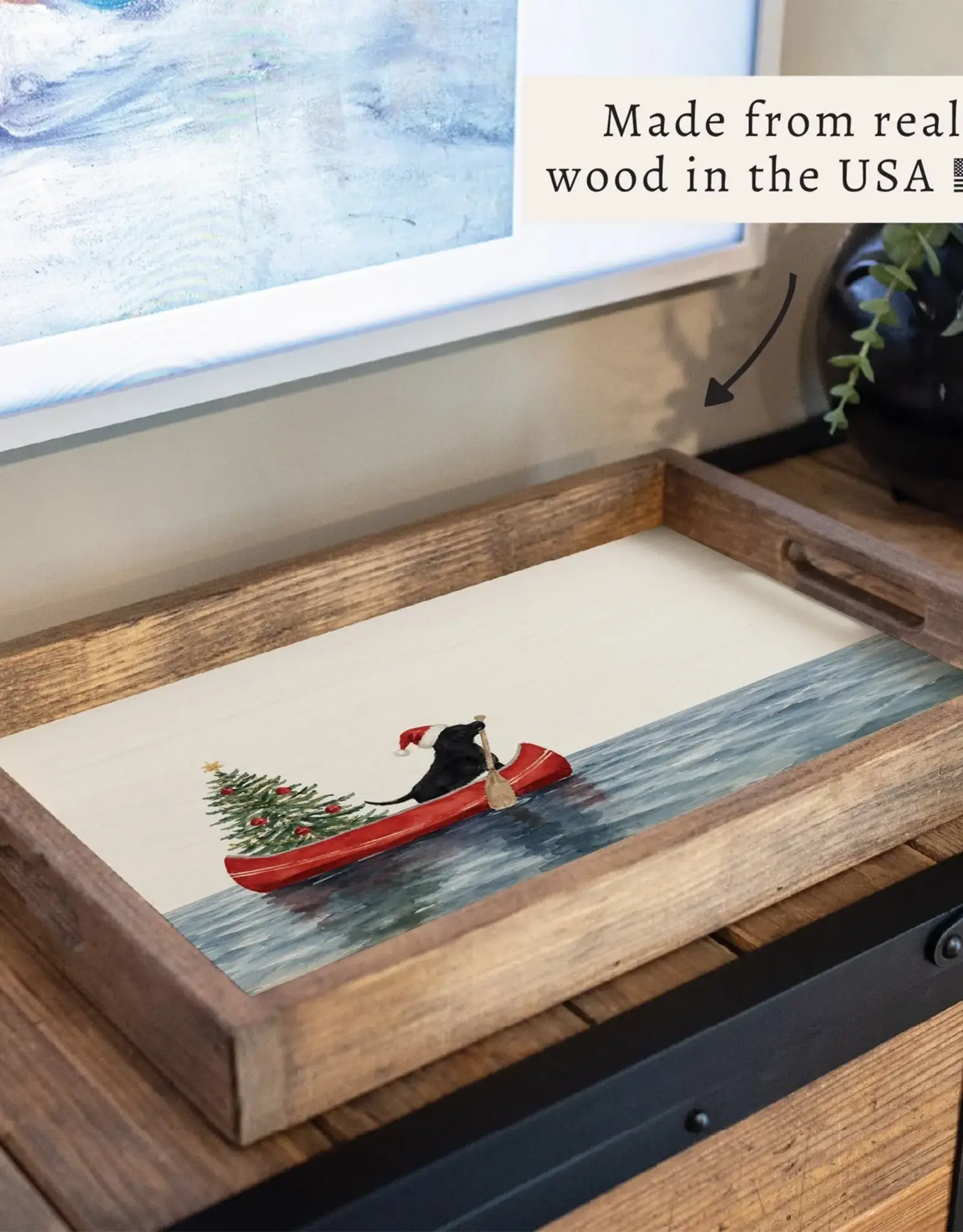 Christmas Dog Canoe Tray