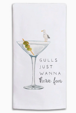 Rustic Marlin Tea Towel Gulls just Want to have Fun