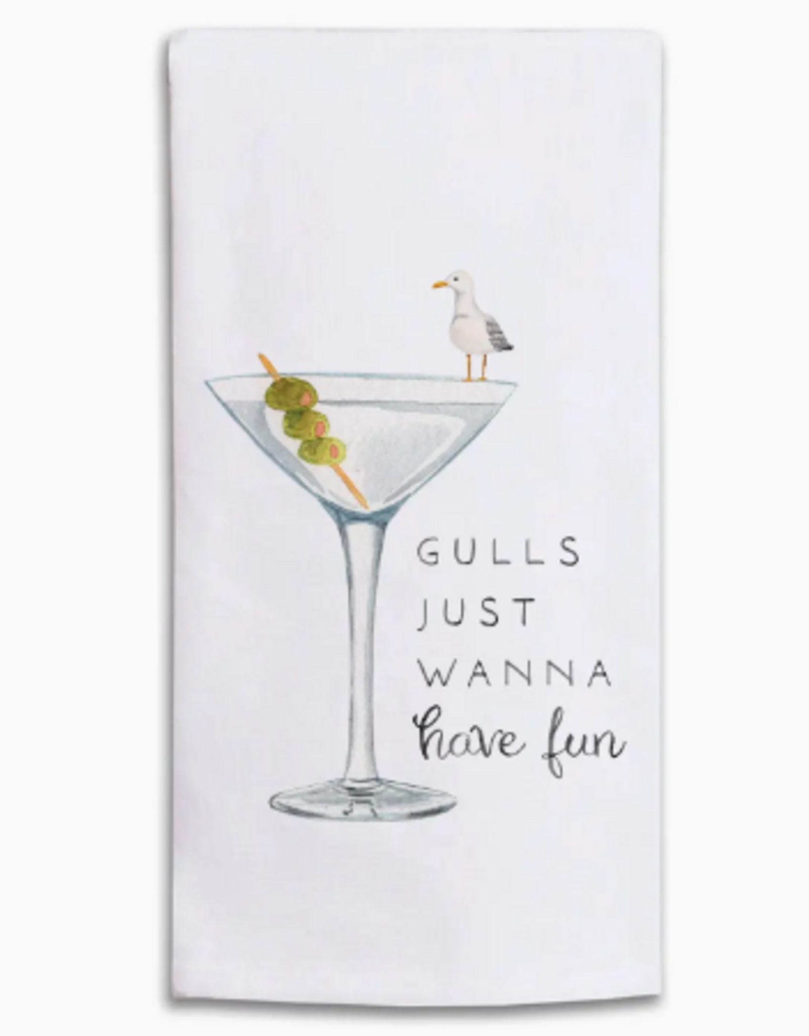 Rustic Marlin Tea Towel Gulls just Want to have Fun