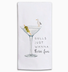 Rustic Marlin Tea Towel Gulls just Want to have Fun