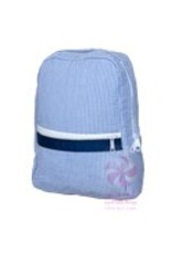 Mint Medium Backpack Navy Seersucker w/pockets