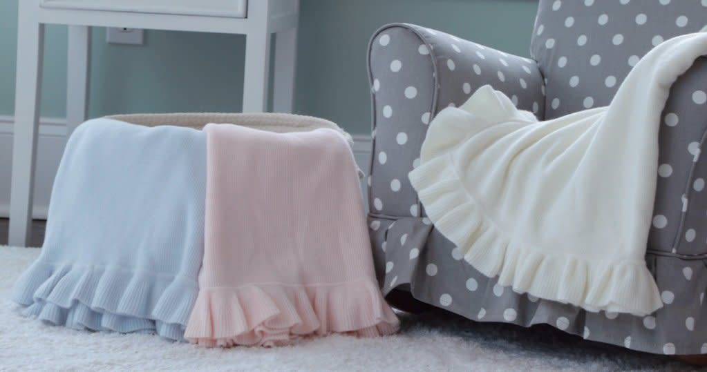 A Soft Idea Pink Ruffle Baby Blanket The Initial Choice