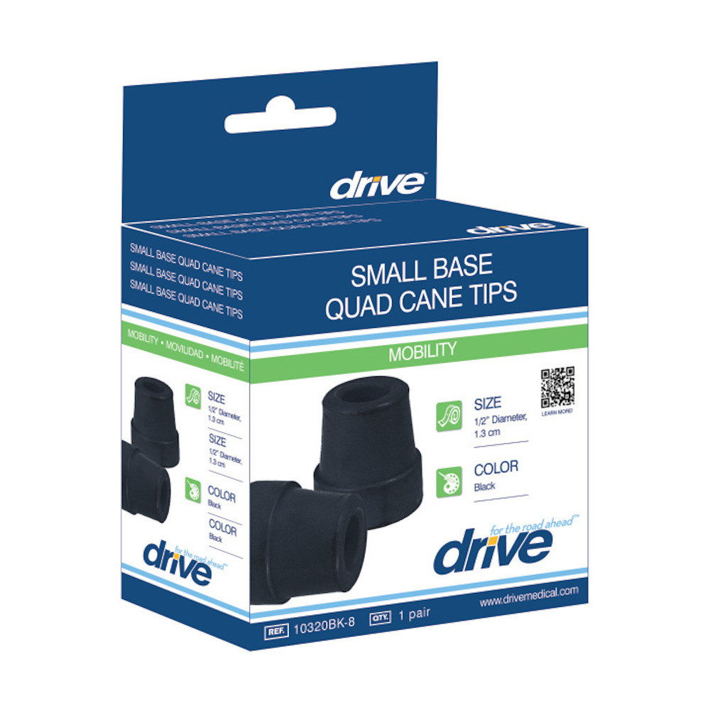 Cane Tip Quad 1/2'' Black x4 Atlantic Healthcare Products