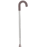 Silver Alum. Curved Handle Cane