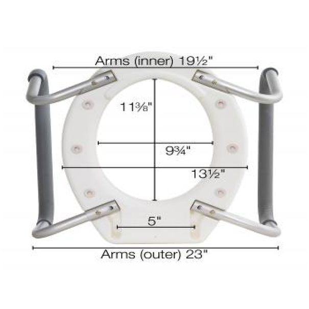 TOILET RISER ROUND W/ ARM BOLT Atlantic Healthcare Products