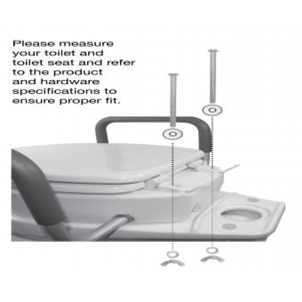 TOILET RISER ROUND W/ ARM BOLT Atlantic Healthcare Products