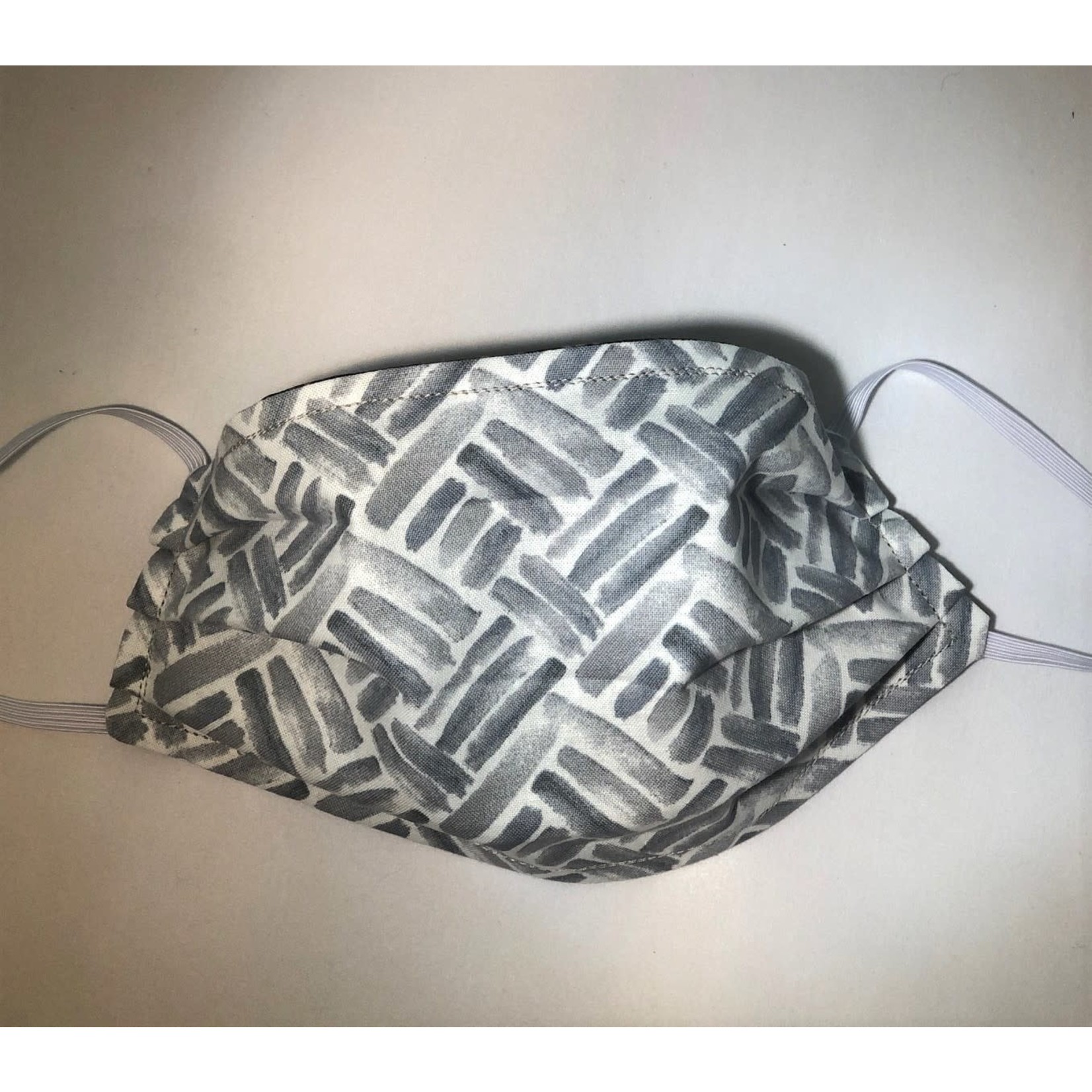 Face Cover - Reversible Grey Parquet/Black Dots - Adult Med