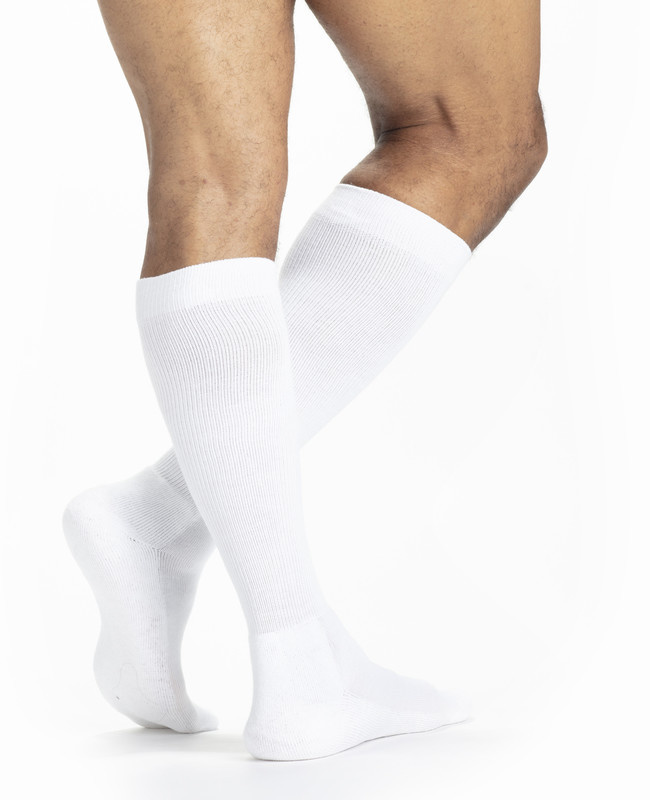 SIGVARIS Men's Diabetic Compression Socks-White 18-25mmHg
