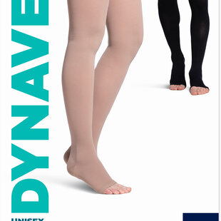 Men's DYNAVEN Thigh-High 20-30mmHg LS - Large Short Light Beige (Crispa) Closed Toe