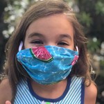 Face Cover - Reversible Kids Reversible Mask Pool Floats/Red Floral - Kids