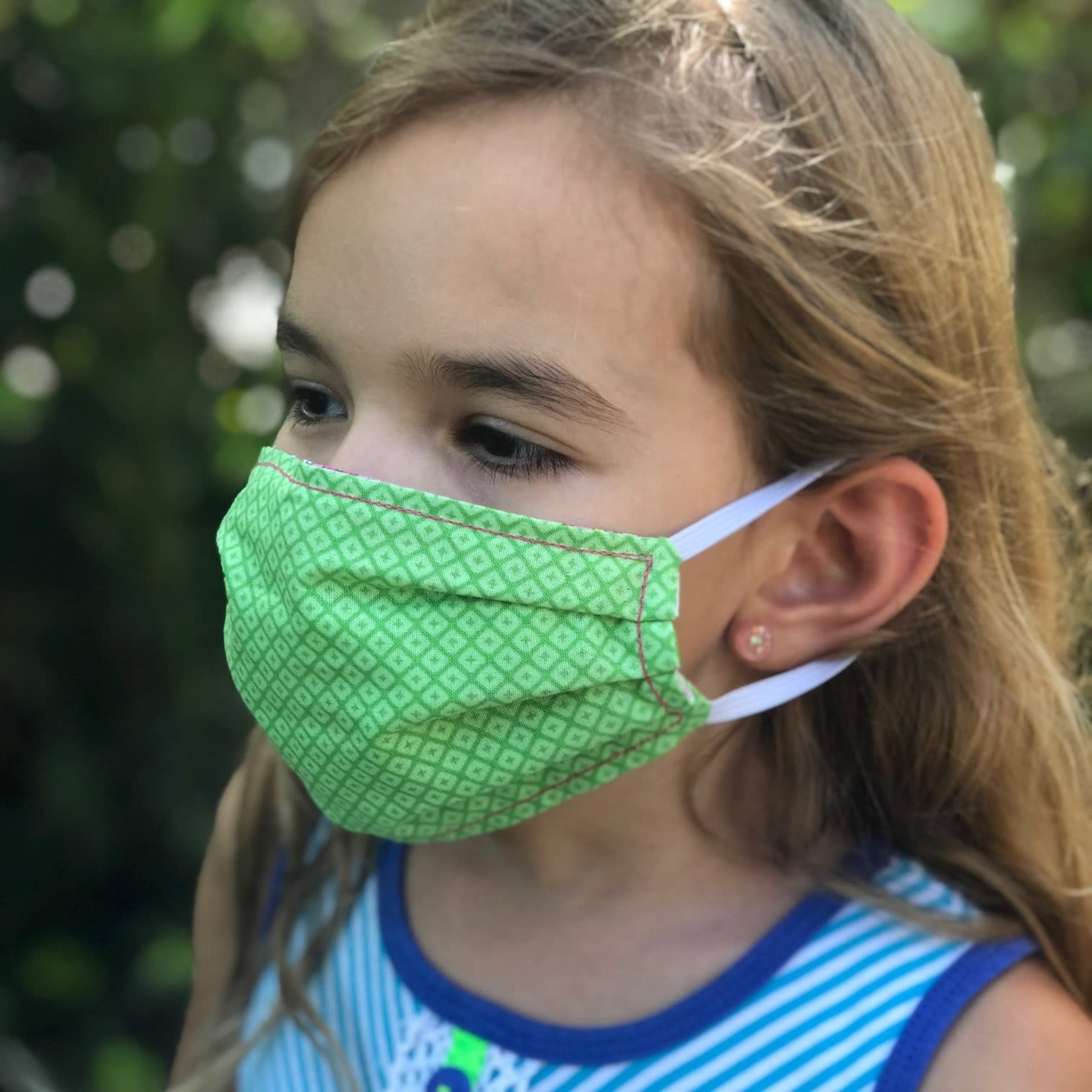 Face Cover - Reversible Kids Reversible Mask Bright Pink Green Floral - Kids