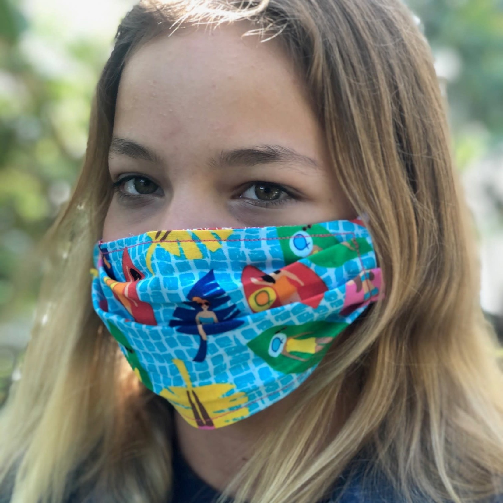 Face Cover - Reversible -Pool Lounging- Adult Med