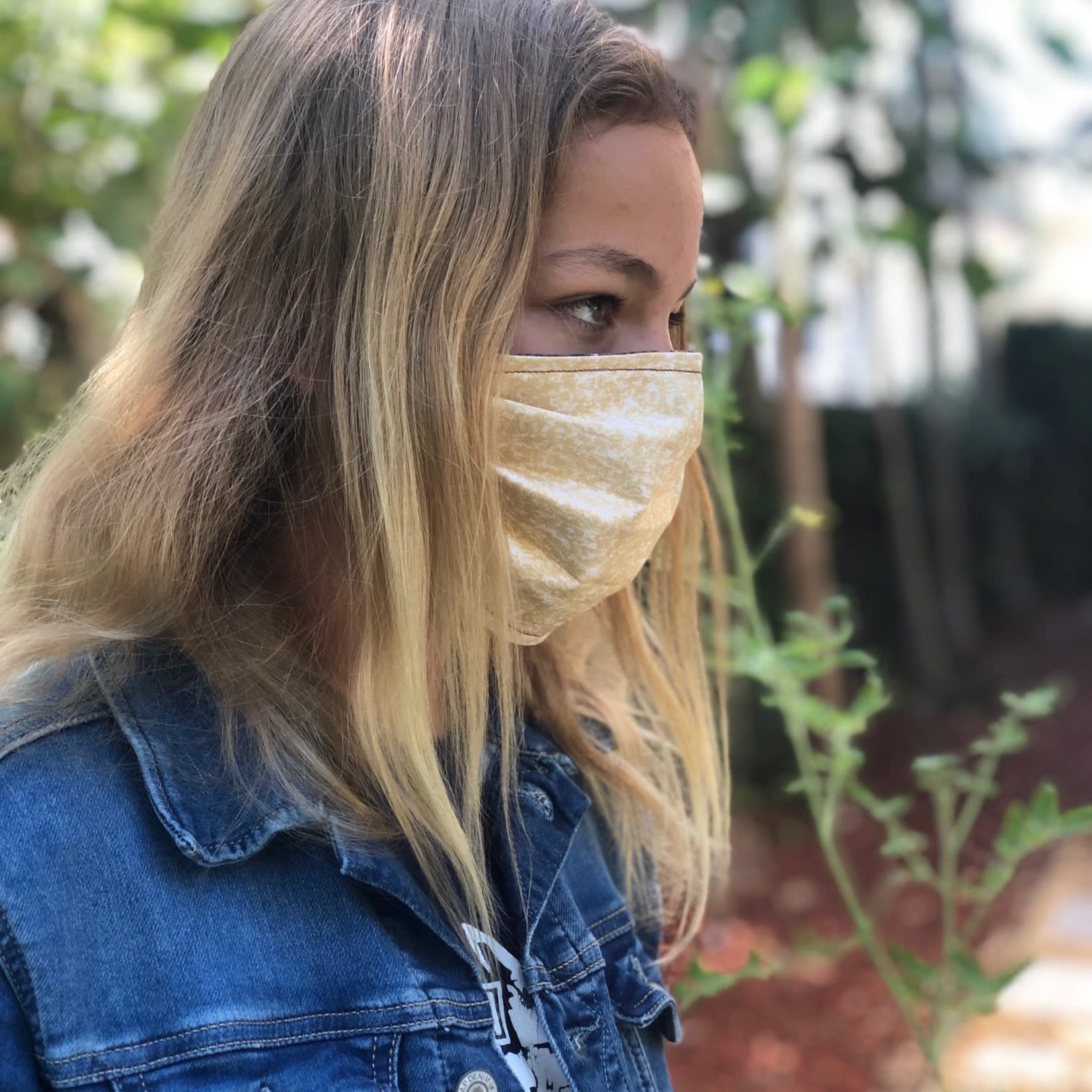 Face Cover - Reversible -Woods-Yellow Adult Med