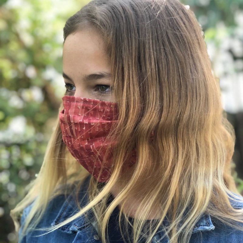 Face Cover - Reversible  -Red-Brick-Woods- Adult Med