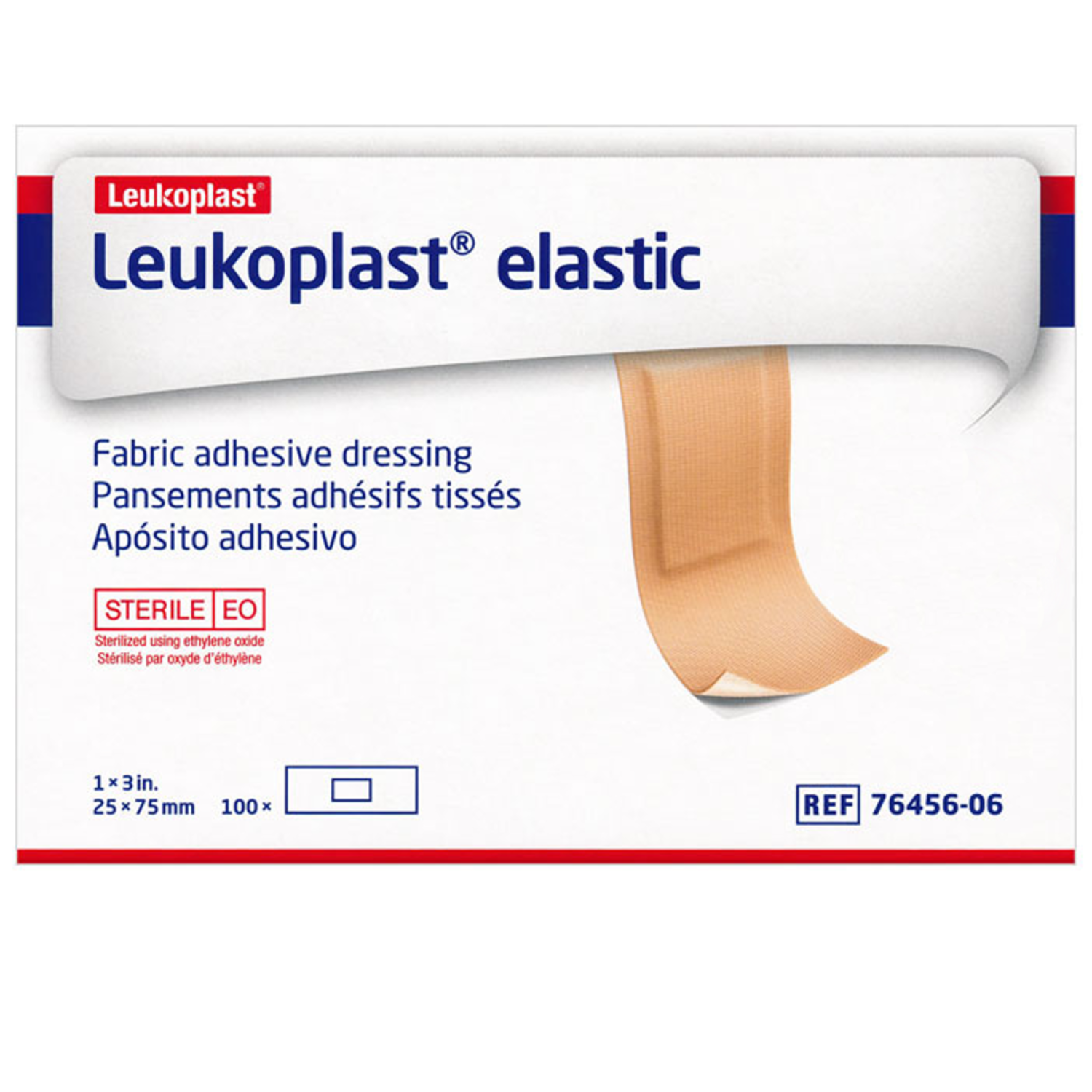  Leukoplast Elastic Fabric Adhesive Latex Free Bandages Strip 1  x 3 (100 in Box) : Health & Household
