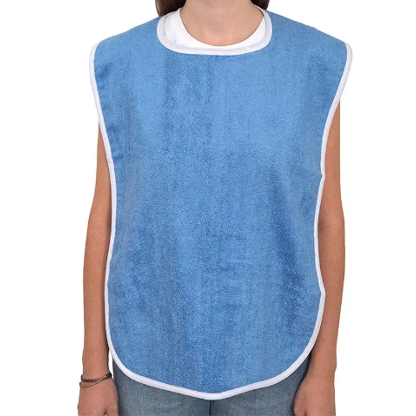 Adult Terry Cloth Bib - Blue Soft Bib