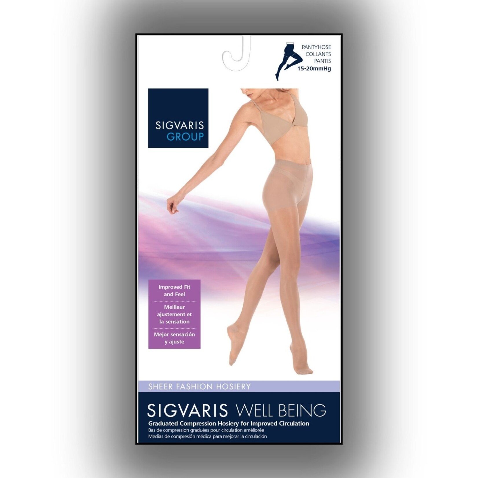 SIGVARIS Women's Sheer Fashion Pantyhose 15-20 mmHg