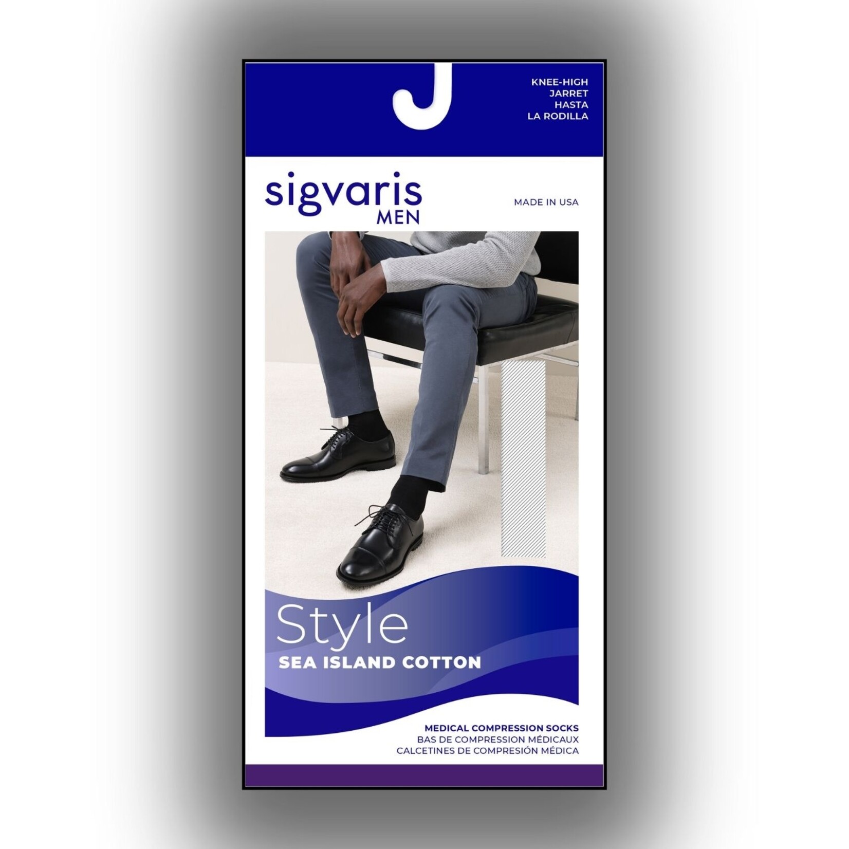 SIGVARIS Men's Style Sea Island Cotton Calf 20-30mmHg product image #1