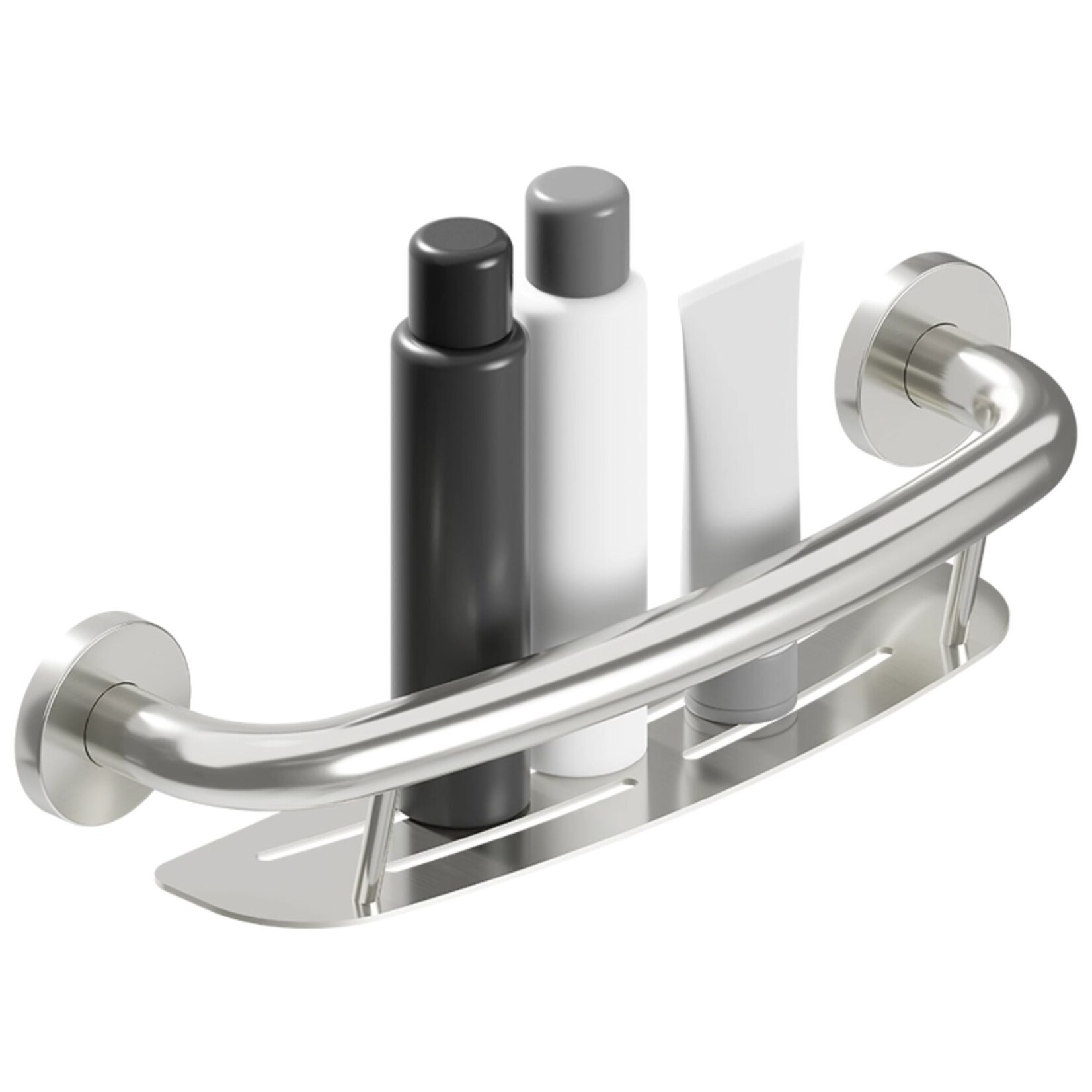 PLUS Shampoo Shelf + Grab Bar - Stainless Steel product image #2