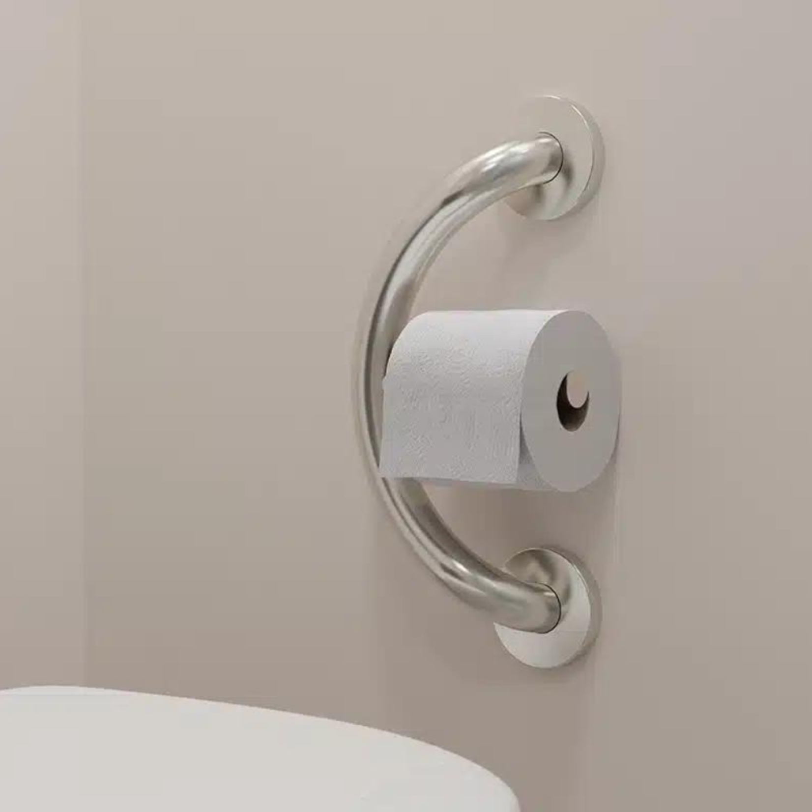 PLUS Toilet Paper Holder + Grab Bar - Stainless Steel product image #3