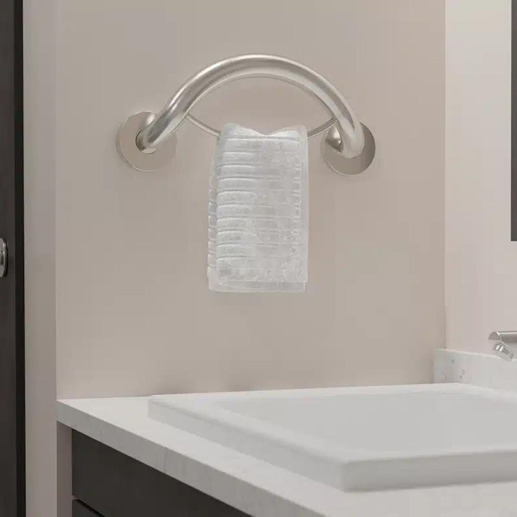 PLUS Towel Ring + Grab Bar - Stainless Steel