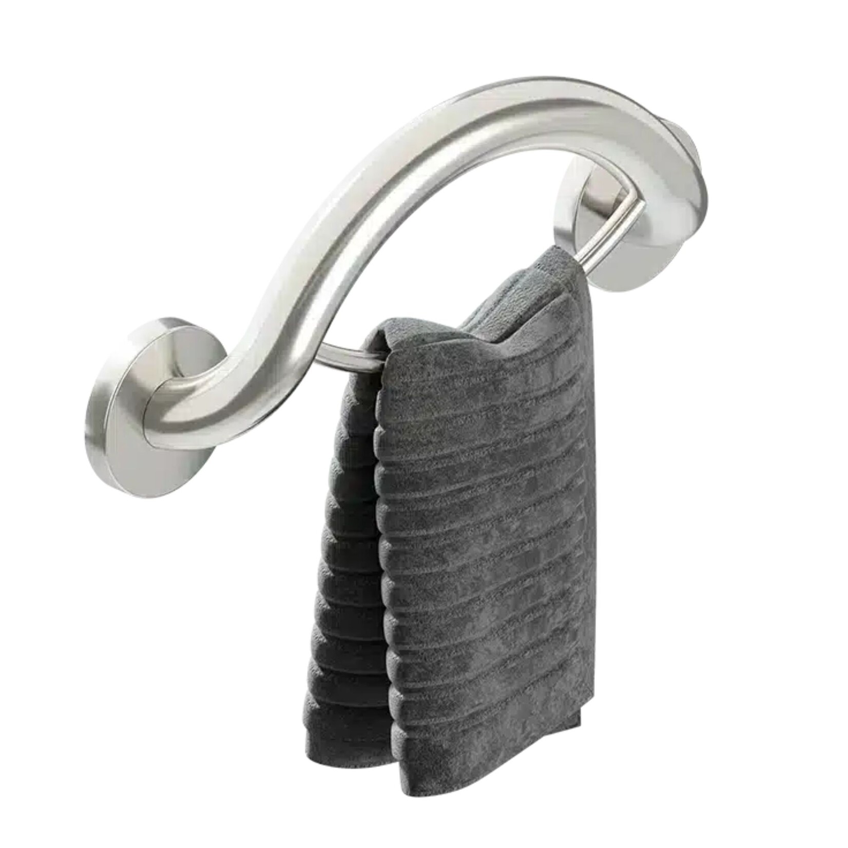 PLUS Towel Ring + Grab Bar - Stainless Steel