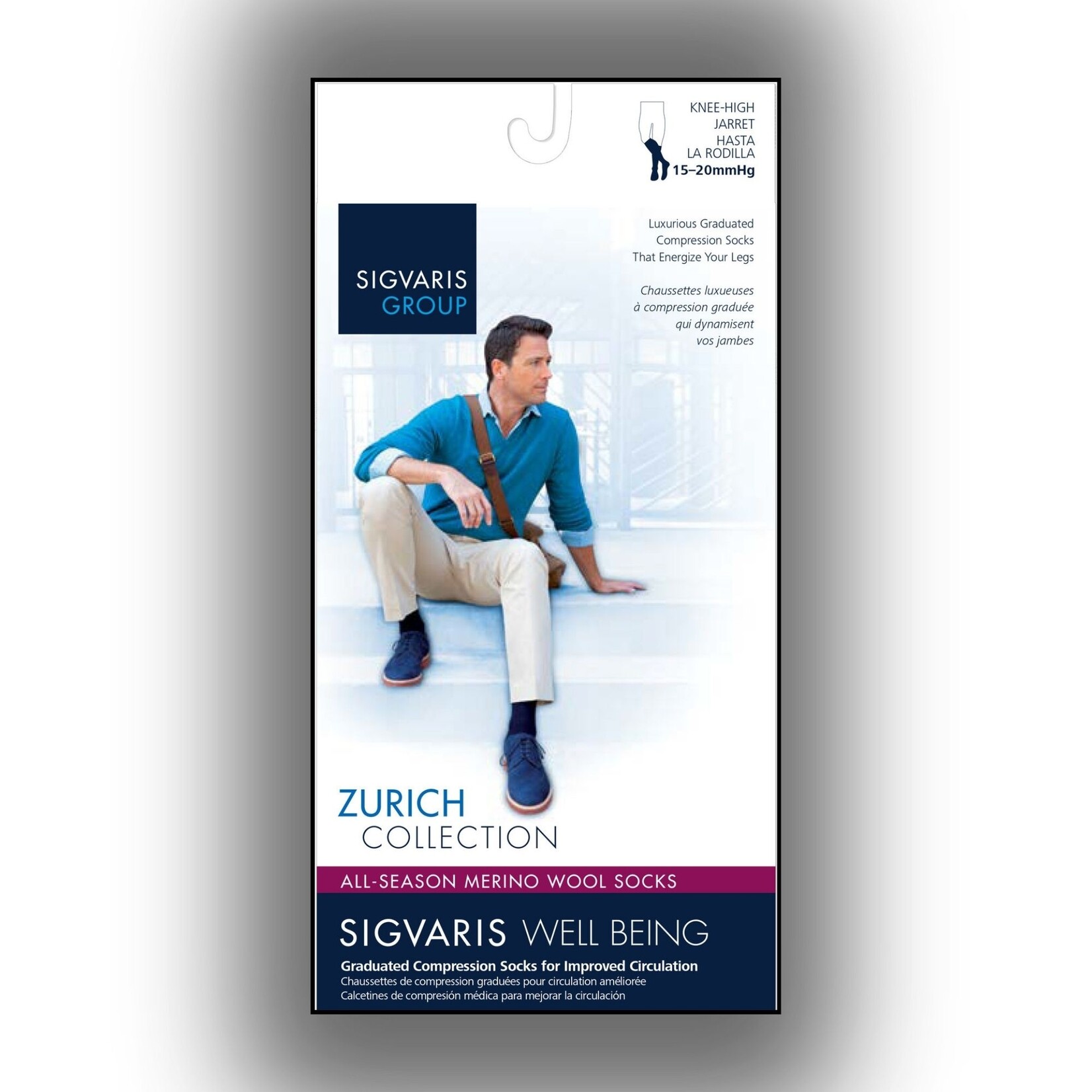SIGVARIS Men's All-Season Merino Wool Calf 15-20mmHg product image #2