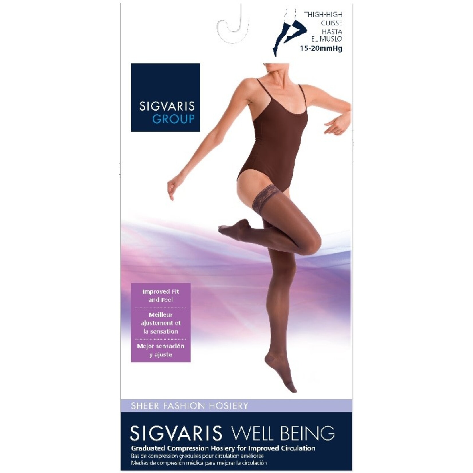 SIGVARIS Women's Sheer Fashion Thigh-High 15-20 mmHg